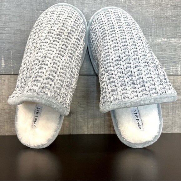 Aerosoles Blue Gray Slip On Mule House Shoes Slippers NWOT Women’s Size Large - Picture 1 of 9